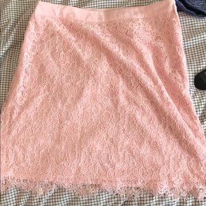 Pink lace skirt